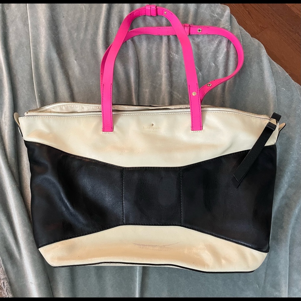 Large Kate spade leather bow detail tote bag